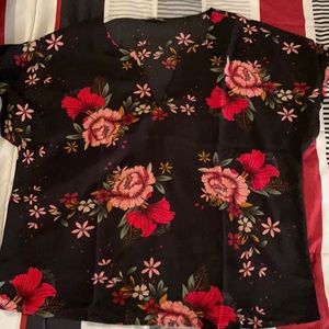 Floral silk blouse